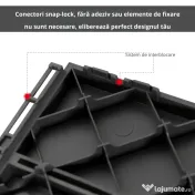 Outsunny Set 9 Caramizi de Cuplat pentru Terasa 30x30x2cm, 0.81 mq, Negru 