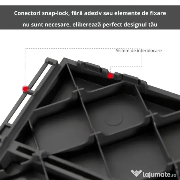 Outsunny Set 9 Caramizi de Cuplat pentru Terasa 30x30x2cm, 0.81 mq, Negru