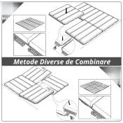 Outsunny Set 9 Caramizi de Cuplat pentru Terasa 30x30x2cm, 0.81 mq, Negru 