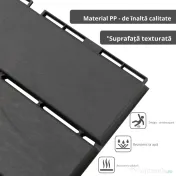 Outsunny Set 9 Caramizi de Cuplat pentru Terasa 30x30x2cm, 0.81 mq, Negru 
