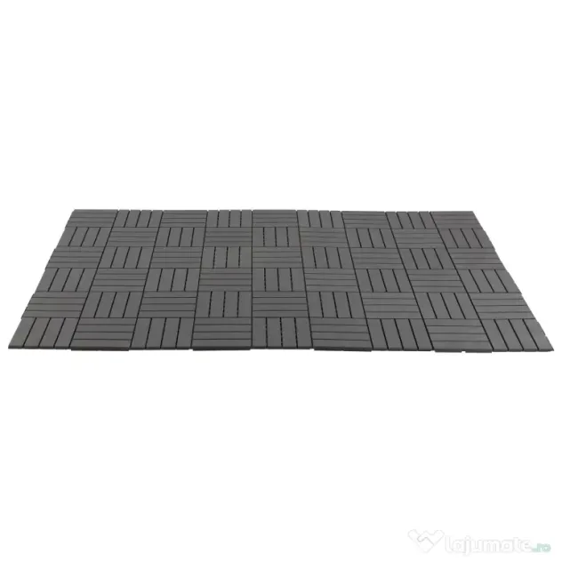 Outsunny Set 9 Caramizi de Cuplat pentru Terasa 30x30x2cm, 0.81 mq, Negru