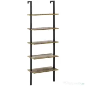 Homcom Biblioteca Industriala cu Scara – 5 Niveluri 60×30×184,5 cm