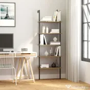 Homcom Biblioteca Industriala cu Scara – 5 Niveluri 60×30×184,5 cm
