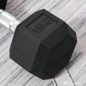 HOMCOM Ganteră Hexagonală de 15 kg, cu Prindere Antiderapanta, Greutate pentru Brațe din Oțel și Cauciuc, Ø15.5x33.6 cm, Negru | Aosom Romania 