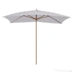 Outsunny Umbrelă de Grădină 2x3m Parasolar Impermeabil din Lemn Lacuit cu Copertină Detașabilă Alb | Aosom Romania