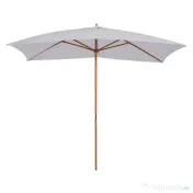 Outsunny Umbrelă de Grădină 2x3m Parasolar Impermeabil din Lemn Lacuit cu Copertină Detașabilă Alb | Aosom Romania 