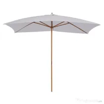 Outsunny Umbrelă de Grădină 2x3m Parasolar Impermeabil din Lemn Lacuit cu Copertină Detașabilă Alb | Aosom Romania