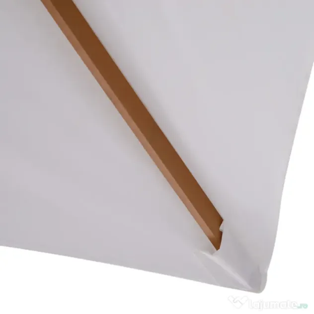 Outsunny Umbrelă de Grădină 2x3m Parasolar Impermeabil din Lemn Lacuit cu Copertină Detașabilă Alb | Aosom Romania