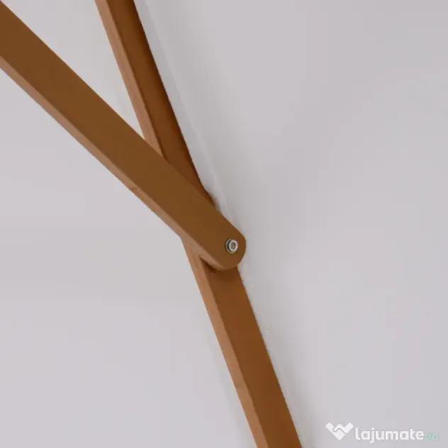 Outsunny Umbrelă de Grădină 2x3m Parasolar Impermeabil din Lemn Lacuit cu Copertină Detașabilă Alb | Aosom Romania