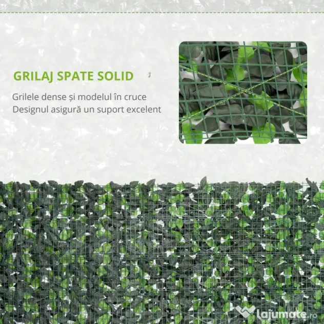 Gard artificial Verde Outsunny, 1X3m, iedera artificiala, frunze artificiale | Aosom RO