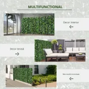 Outsunny Gard Viu Artificial Premium, Rolă Mereu Verde pentru Gard și Balcon, 1x3m 