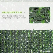 Outsunny Gard Viu Artificial Premium, Rolă Mereu Verde pentru Gard și Balcon, 1x3m 