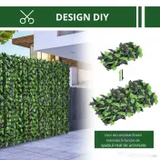 Outsunny Gard Viu Artificial Premium, Rolă Mereu Verde pentru Gard și Balcon, 1x3m 