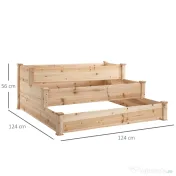 Rafturi Outsunny pentru plante de Gradina cu 3 nivele din lemn | Aosom Romania 