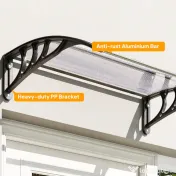 Outsunny Copertină de Exterior pentru Uși și Ferestre 75x100 cm, Protecție Solară și împotriva Ploii, cu Suport din Aluminiu, Transparentă | Aosom Romania 