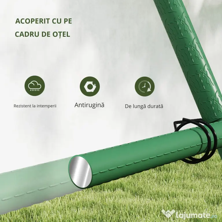 Outsunny Sera de gradina, cadru din otel, PVC, Verde si transparent 250x100x80cm | Aosom Romania