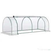 Outsunny Sera de gradina cu cadru din otel si invelis din PVC, 250x100x80cm, Verde si transparent 
