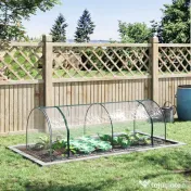 Outsunny Sera de gradina cu cadru din otel si invelis din PVC, 250x100x80cm, Verde si transparent 