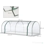 Outsunny Sera de gradina cu cadru din otel si invelis din PVC, 250x100x80cm, Verde si transparent 