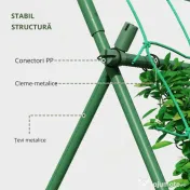 Outsunny Sera de gradina cu cadru din otel si invelis din PVC, 250x100x80cm, Verde si transparent 