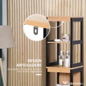 Kleankin Dulap Baie Multifuncțional 2 Sertare 3 Compartimente Lemn MDF Bambus 30x30x144.3cm Culoare Lemn | Aosom Romania