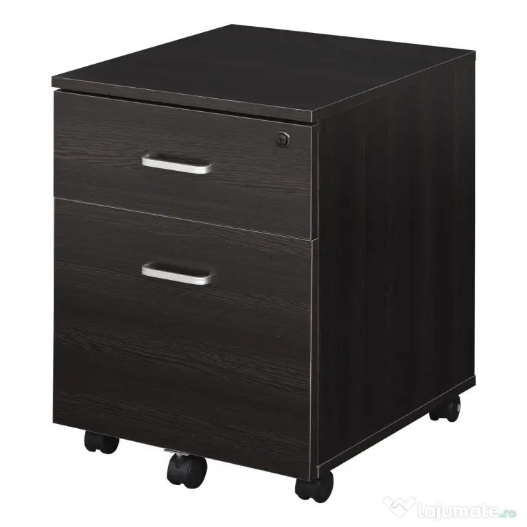 Vinsetto Dulap cu Sertare, 2 sertare si 5 roti, dulap Birou Compact pentru Documente , 40x44x54.6cm, Design Modern | Aosom Romania