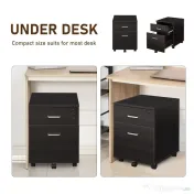 Vinsetto Dulap cu Sertare pentru birou, 2 sertare si 5 roti, usor de mutat, 40x44x54.6cm