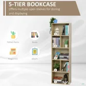 Biblioteca din lemn cu 3 rafturi, 40x29.2x87.9cm HOMCOM | Aosom RO