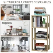 Biblioteca din lemn cu 3 rafturi, 40x29.2x87.9cm HOMCOM | Aosom RO