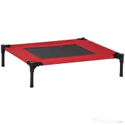 PawHut Saltea estivala pliabila pentru caini pana la 18kg de exterior si interior pat pentru animale 76x61x18cm rosu 