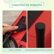 PawHut Saltea estivala pliabila pentru caini pana la 18kg de exterior si interior pat pentru animale 76x61x18cm rosu 