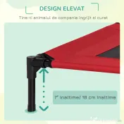 PawHut Saltea estivala pliabila pentru caini pana la 18kg de exterior si interior pat pentru animale 76x61x18cm rosu 