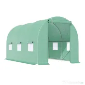 Outsunny Seră cu Acoperiș Rotunjit din PE, 4,5x2x2 m, Verde 