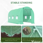 Outsunny Seră cu Acoperiș Rotunjit din PE, 4,5x2x2 m, Verde 