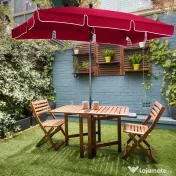 Outsunny Umbrela de Gradina Dreptunghiulara Reglabila in aluminiu, Rosu