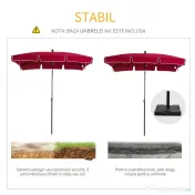 Outsunny Umbrela de Gradina Dreptunghiulara Reglabila in aluminiu, Rosu