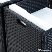 Outsunny Set Mobilier de Grădină cu Masă de Prânz, 4 Scaune și Perne, 109x109x72 cm, Negru | Aosom Romania