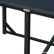 Outsunny Set Mobilier de Grădină cu Masă de Prânz, 4 Scaune și Perne, 109x109x72 cm, Negru | Aosom Romania