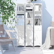 HOMCOM Dulap Înalt de Baie  cu 3 Rafturi din MDF, 34x24x170 cm, Alb 