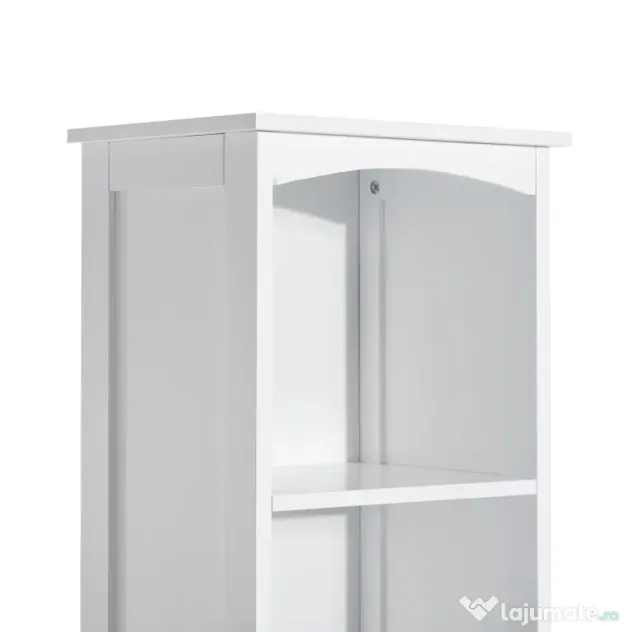HOMCOM Dulap Înalt de Baie cu 3 Rafturi din MDF, 34x24x170 cm, Alb
