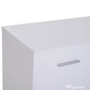HOMCOM Dulapior cu 3 Usi si 2 Sertare in Lemn Granulat, Alb, 106x35x76cm 