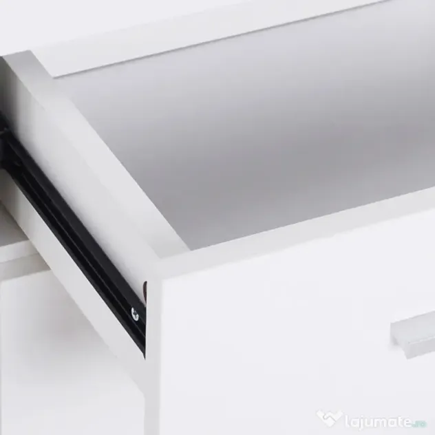HOMCOM Dulapior Multifuncțional cu 3 Uși și 2 Sertare, Design Modern, Lemn Granulat, Alb, 106x35x76cm | Aosom Romania