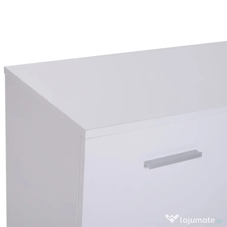 HOMCOM Dulapior Multifuncțional cu 3 Uși și 2 Sertare, Design Modern, Lemn Granulat, Alb, 106x35x76cm | Aosom Romania