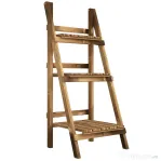 Outsunny Suport pentru Plante Pliabil, Jardinieră cu 3 Niveluri, Raft de Exterior pentru Plante, 40x37x93 cm, Lemn Natural | Aosom Romania
