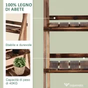 Outsunny Suport pentru Plante Pliabil, Jardinieră cu 3 Niveluri, Raft de Exterior pentru Plante, 40x37x93 cm, Lemn Natural | Aosom Romania 