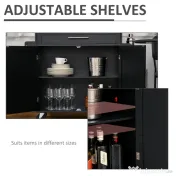 HOMCOM Cărucior Bucătărie cu Sertar și Dulapior, 4 Roți Ușor de Manevrat, Spațiu Depozitare, Design Modern | Aosom Romania 