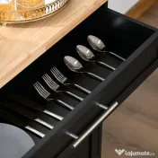 HOMCOM Cărucior Bucătărie cu Sertar și Dulapior, 4 Roți Ușor de Manevrat, Spațiu Depozitare, Design Modern | Aosom Romania 
