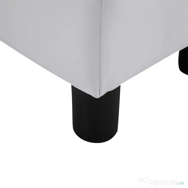 HOMCOM Taburet Dreptunghiular, Îmbrăcat în Piele Artificială, Alb, Design Modern | Aosom Romania