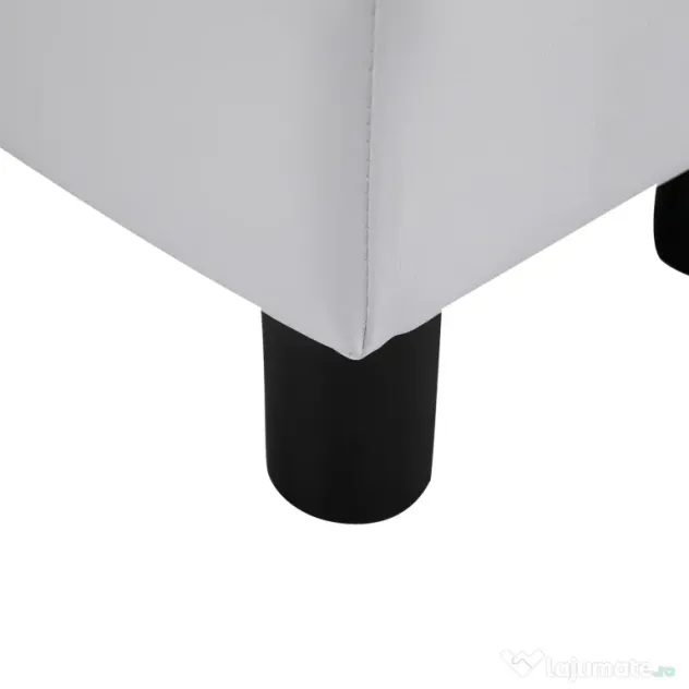 HOMCOM Taburet Dreptunghiular, Îmbrăcat în Piele Artificială, Alb, Design Modern | Aosom Romania