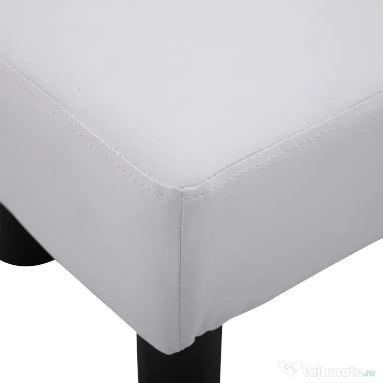 HOMCOM Taburet Dreptunghiular, Îmbrăcat în Piele Artificială, Alb, Design Modern | Aosom Romania